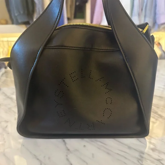 Stella McCartney Black Tote with Logo Strap - Picture 3 of 8